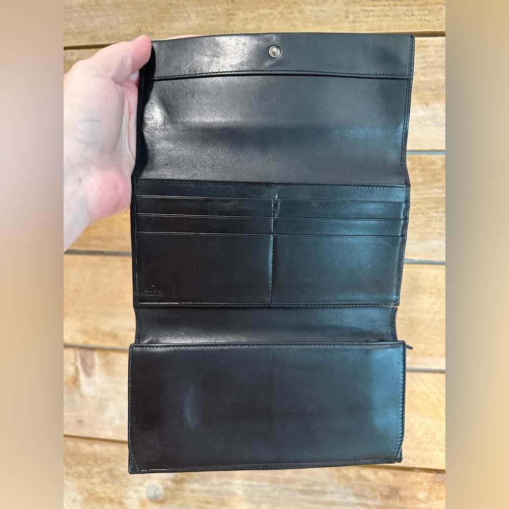 Vintage GUCCI Black Leather Wallet Clutch • Made in Italy - Picture 6 of 12
